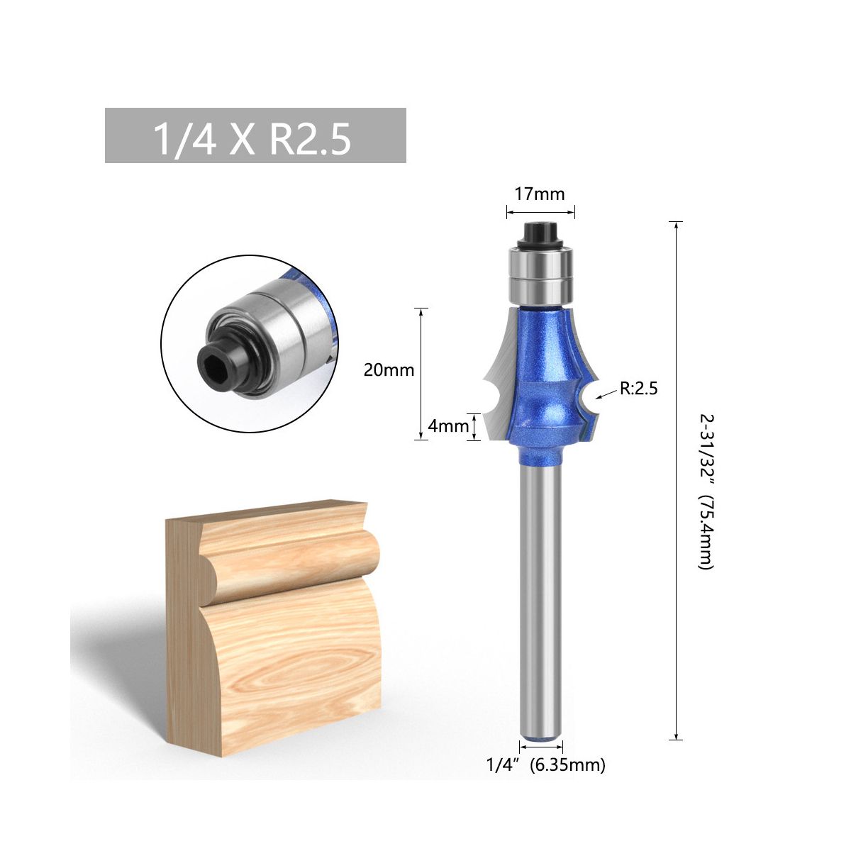 1/4 Inch Drawing Line Router Bit Set for Woodworking with
