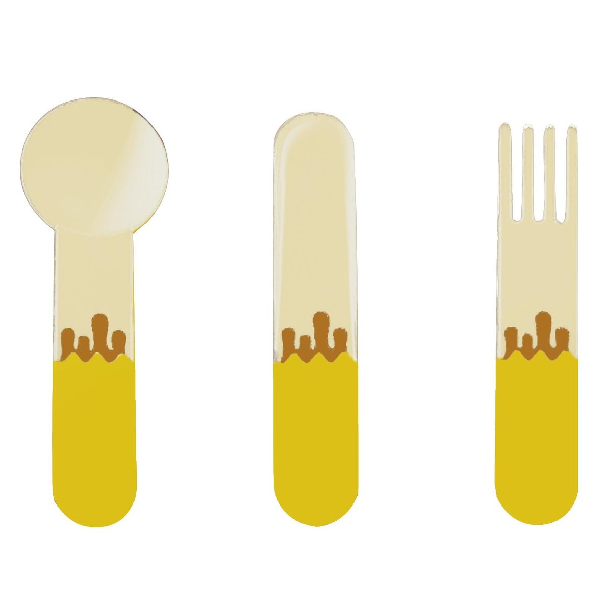 Versatile Dessert Spoons Versatile Food-grade Spoon Set for Home Yellow