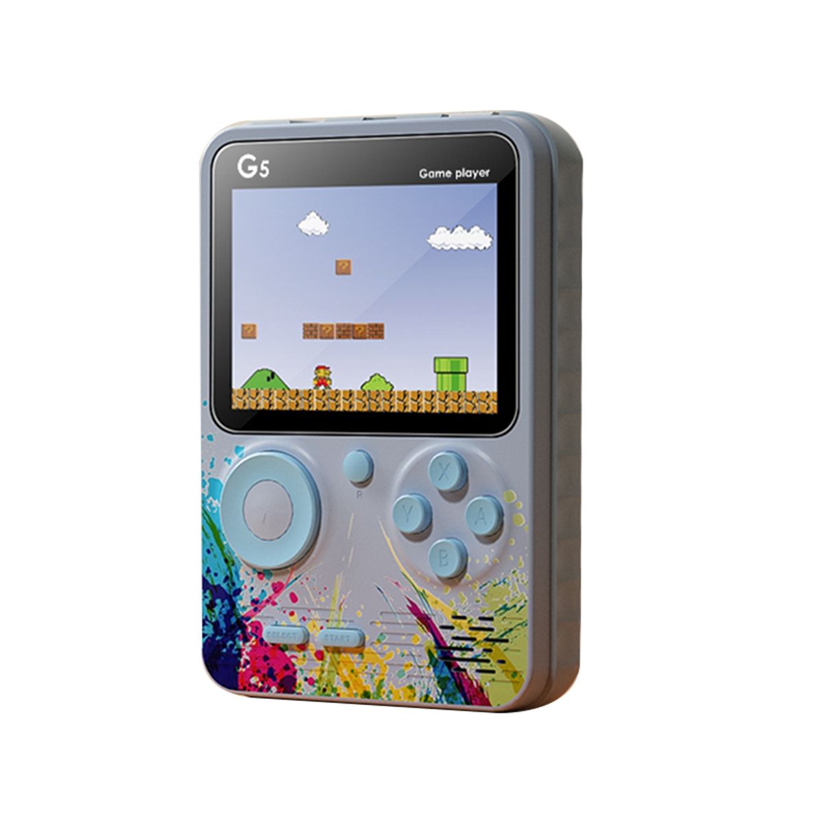G5 Retro Console Handheld Game Player 30 Inch Pocket Game Controller Built-in 500 GamesGray-Cyan