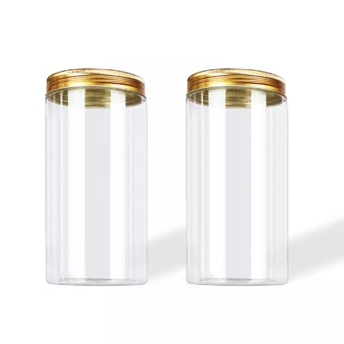 4pieces Clear Plastic Pet Storage Jar - 500ml