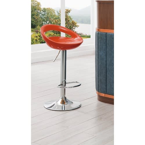 Round Low Back Bar Stool - Orange