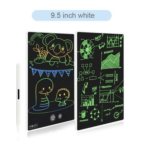 9.5/11.5Inch Double_sided Screen Drawing Board LCD Full Screen Handwriting Board Writing Tablet Erasable Electronic Note Pads(#B--9.5 Inch White)