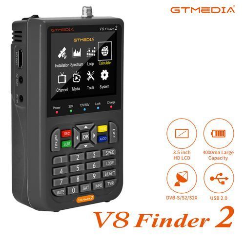 3.5Inch Digital Satellite Finder V8 Finder 2 TV Signal Finder Meter Signal Receiver
