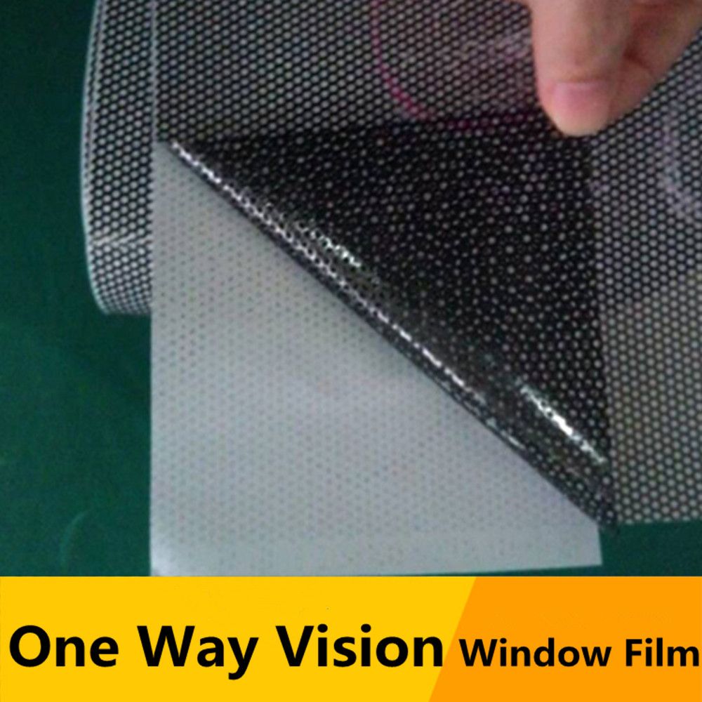 SUNICE Black One Way Vision Window Film Perforated Vinyl