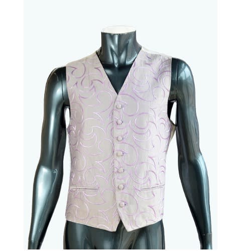 Men Lilac Swirl Waistcoat