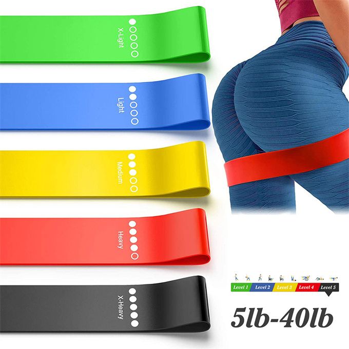 5 IN 1 Resistance Bands Fitness Set Rubber Loop Bands Strength Training Elastic Bands
