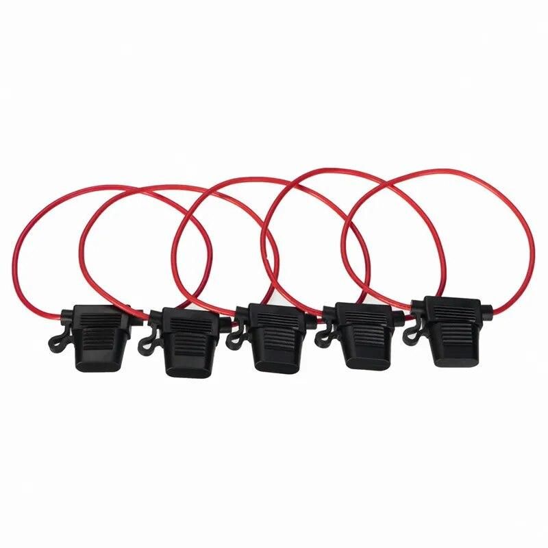 5pcs 30A Waterproof Amp In Line Stanard Blade Type Fuse Holder Fuses Car Auto