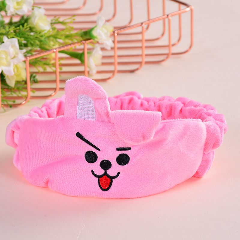 Bt21 Cartoon Plush Hair Band Bts Headband Girl Face Washing