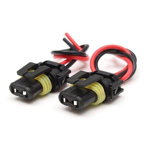 2Pcs H10 9145 Female Harness Plug Fog/Head Light DRL Connector Adapter Socket