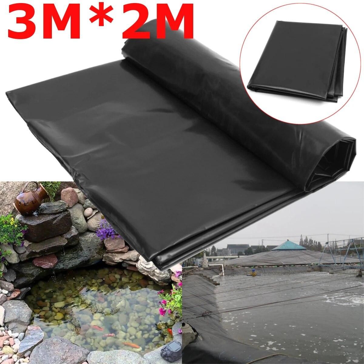 3X2M Black Fish Pond Liner Cloth Home Garden Pool Reinforced HDPE Heavy Landscaping Pool Pond Waterproof Liner Cloth New
