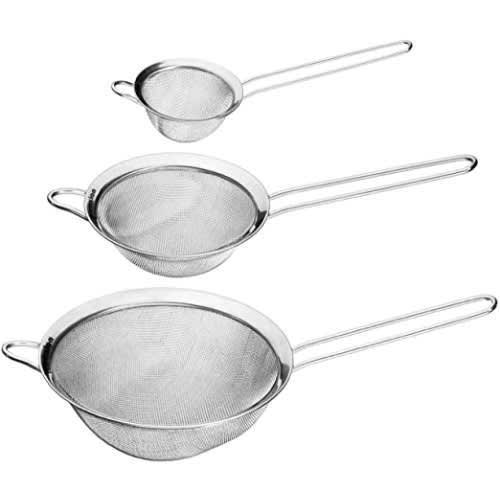 3 Pieces Stainless Steel Fine Mesh Strainer