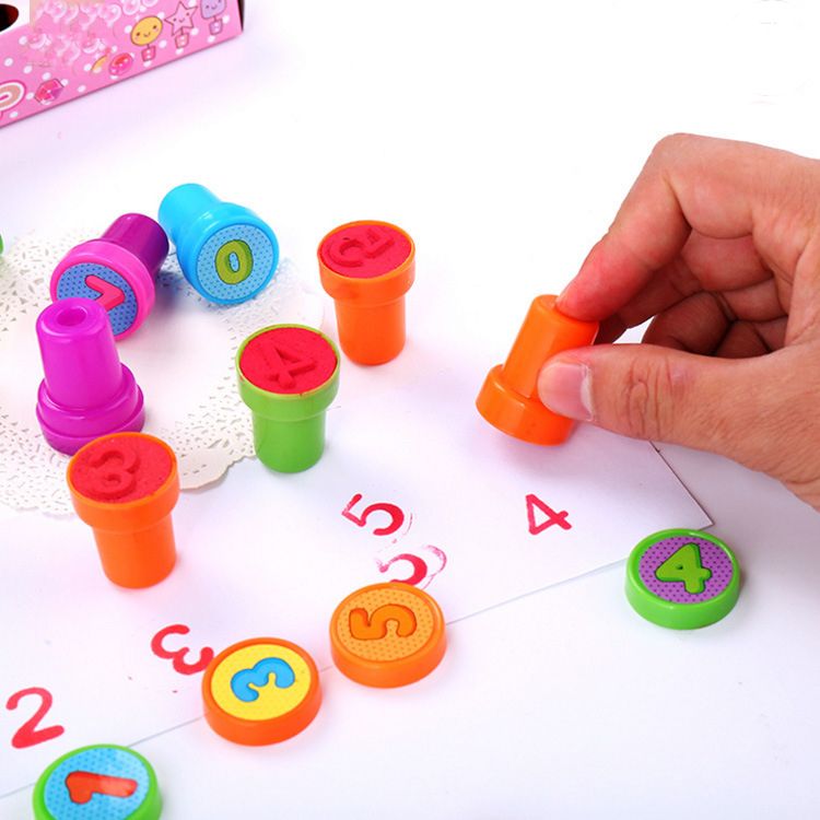 Montessori Children Colorful Number Stamp Set A To Z
