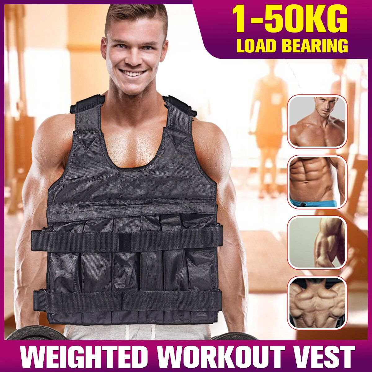 Waistcoat Weighted Workout (empty) Training Fitness Carrier Gym Exercise