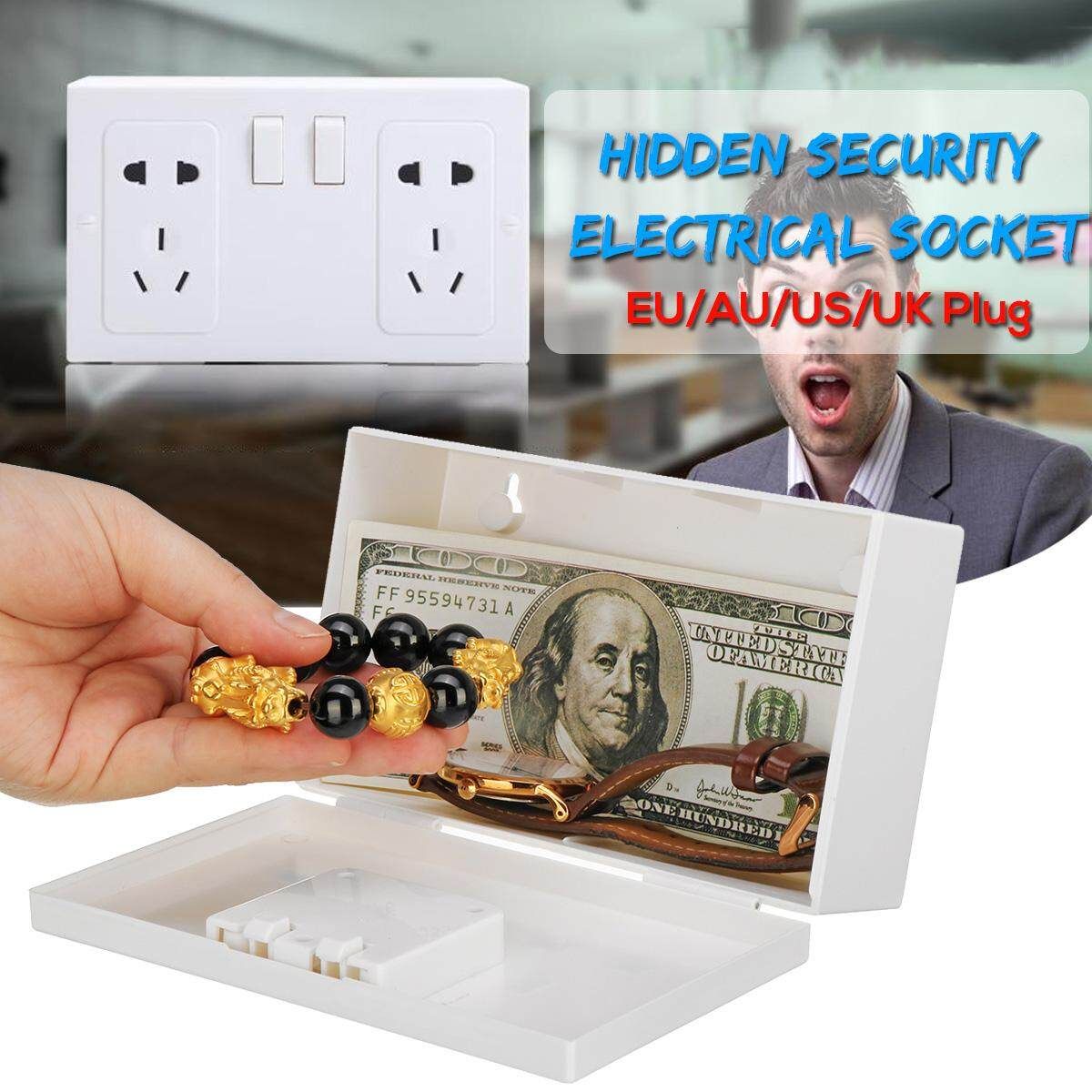 Hidden Wall Safe Security Electrical Socket Outlet Vault Secret Hide Valuables Green Box / USG