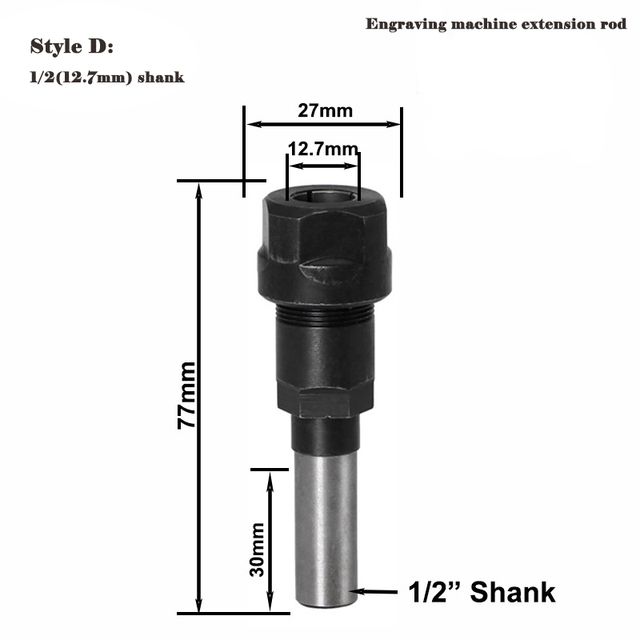 Justinlau Engraving Machine Extension Rod Milling Cutter