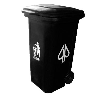Geepee Waste Bin 240 L - Black