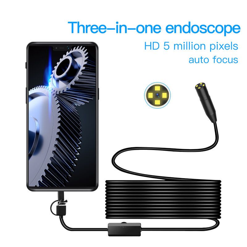 AN100 14mm Lens Camera Endoscope For Cars Micro USB Type-c