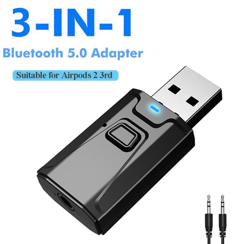USB Bluetooth 5.0 Transmitter Receiver Mic 3 In 1 EDR