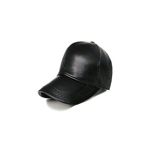 Face Cap - Black Leather -
