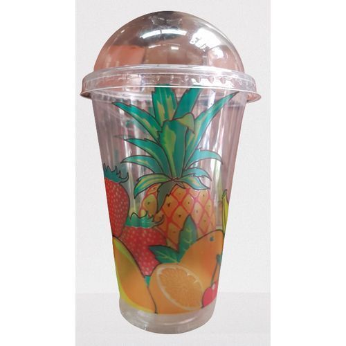 50pcs  Fruits Design Disposable Smoothie Cups With Lid