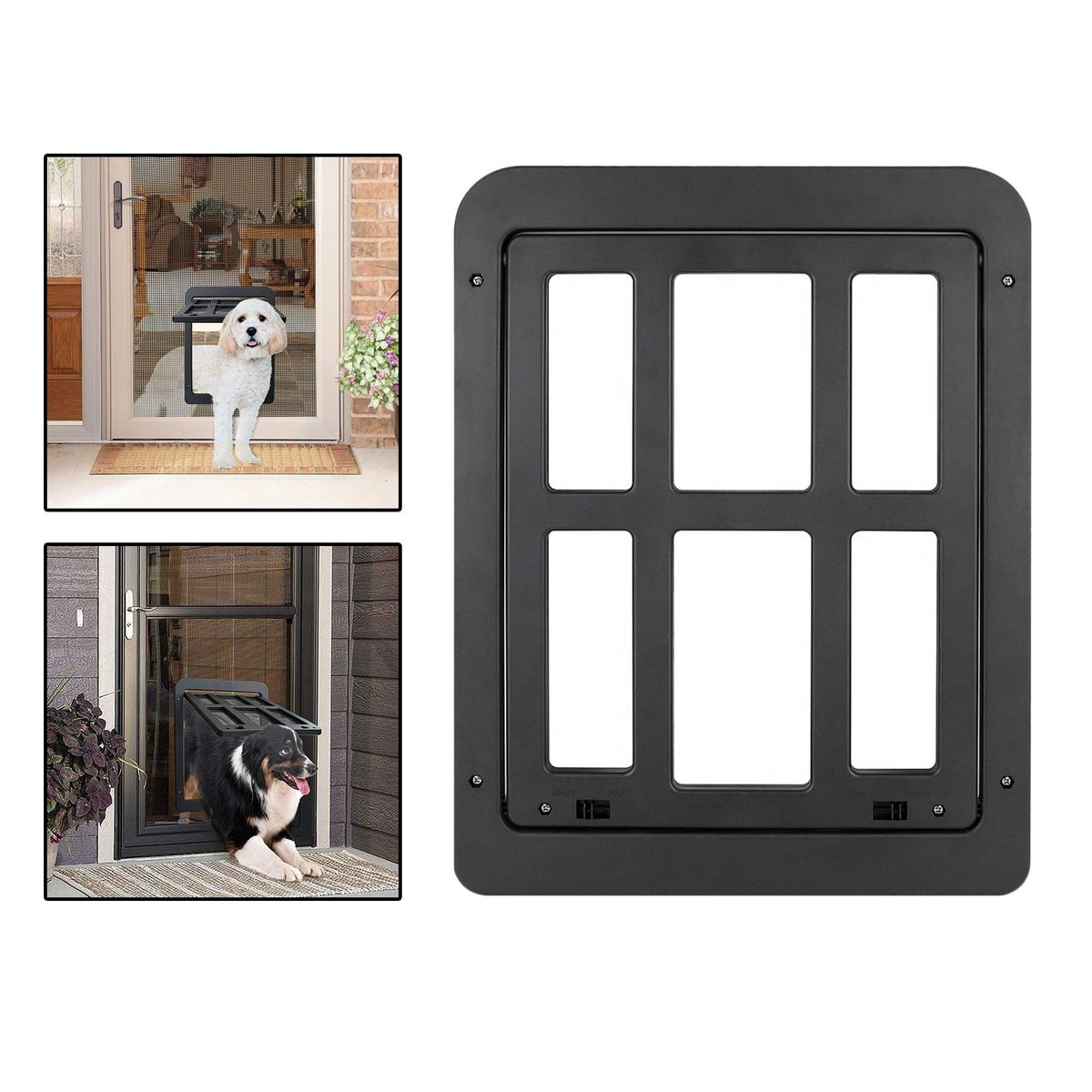Dog Screen Door - Lockable Pet Screen Door Doggie Door For Screen Easy