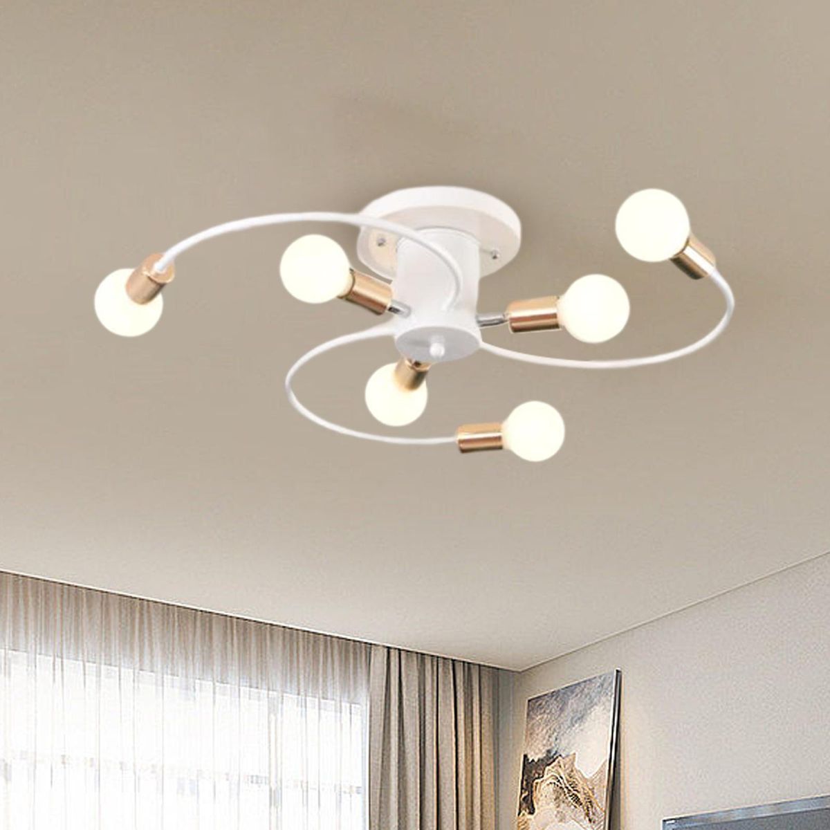 Lighting Fixture Chandelier Wall White Gold