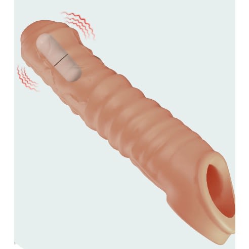 Vibrating Penis Sleeve / Extender For Male Adult Sex Toy-  Pink