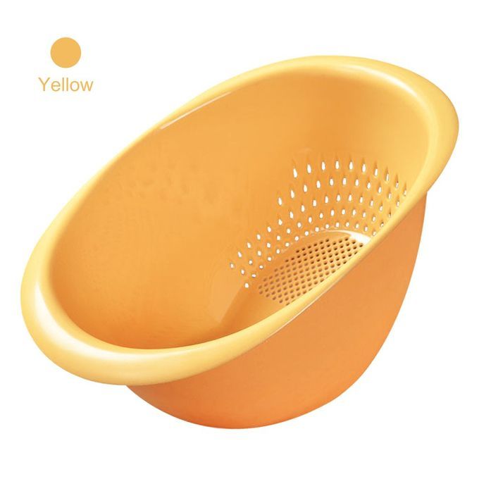 Reative Kit Hen Drain Basket Vegetable Basket Portable Sieve Basket-blue