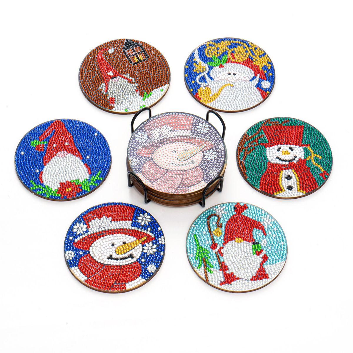 DIY Diamond Paint Christmas Coasters Pack Of 6 Ceramic