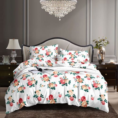 Bedsheet Duvet And Four Pillowcases - White