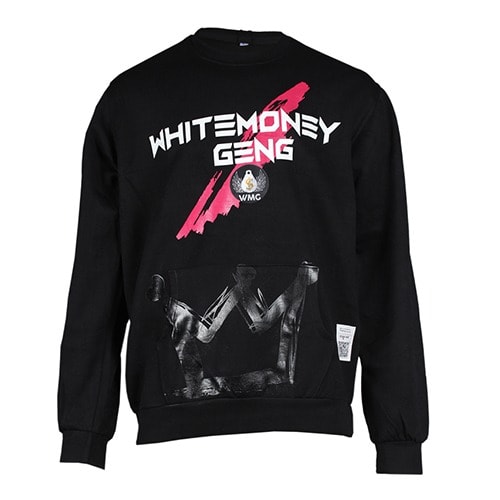 White Money Print Sweatshirt Wmg - Black