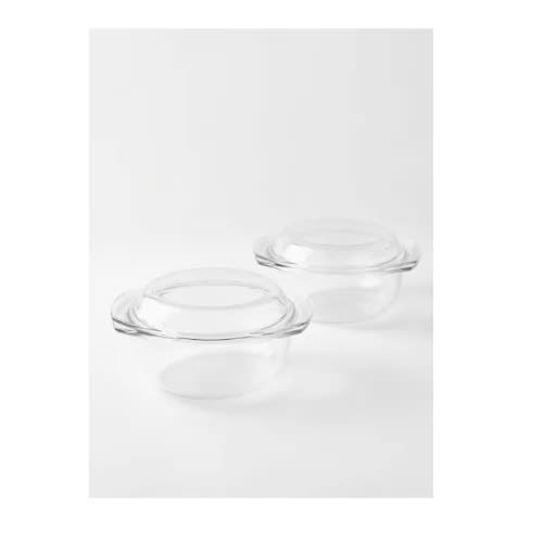 Tempered Glass Casserole Serving Dish Set - 2piece - 2.5l