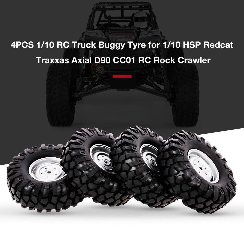 4PCS 1/10 RC Truck Buggy Tyre for 1/10 HSP Redcat Traxxas Axial SCX10 RC4WD D90 CC01 RC Rock Crawler
