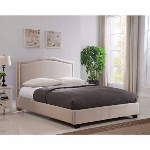 Queen Platform Bed - Beige