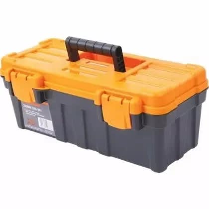 Plastic Tool Box With Handle - Tray & Compartment Storage - 13"