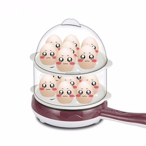 2 in 1 Electric Egg Poacher Boiler + Fry Pan