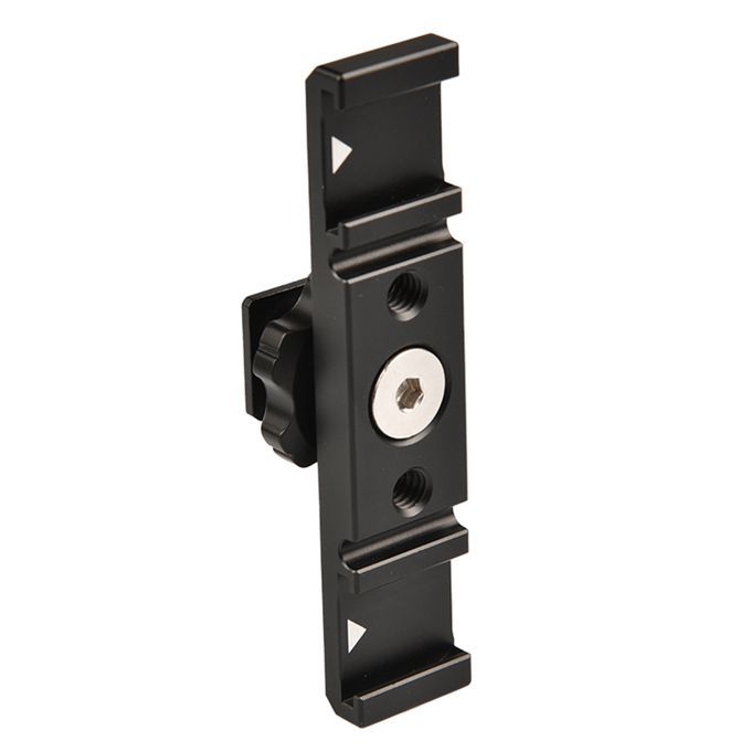 Hot Shoe Bracket Double Extension Bar Black Hot Shoe-Black