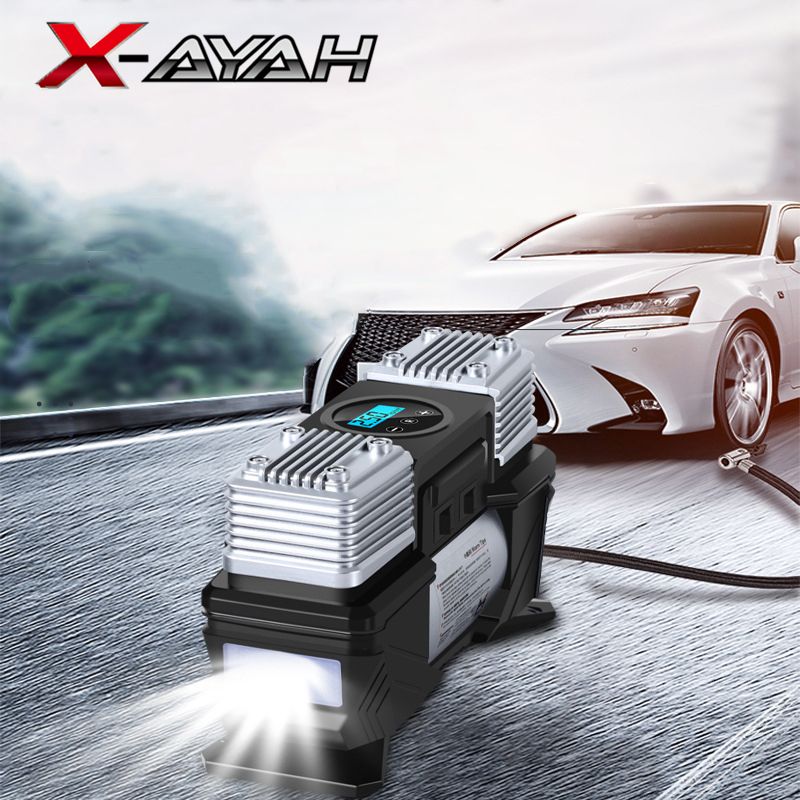22 Double Cylinder Car Air Pump 12V Inflator Pump 200W Electric Digital Tire Inflator High Pressure Auto Tyre Air Pump