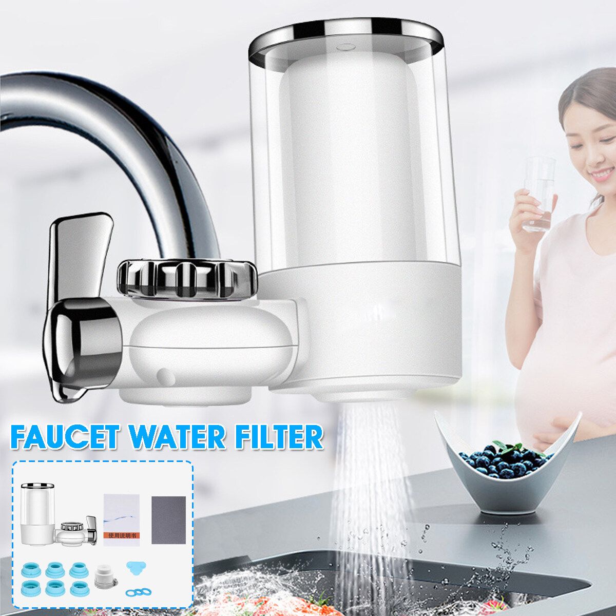 Kitchen Sink Faucet Tap Filtration Water Filter Purifier Purifying Home 5-Layer