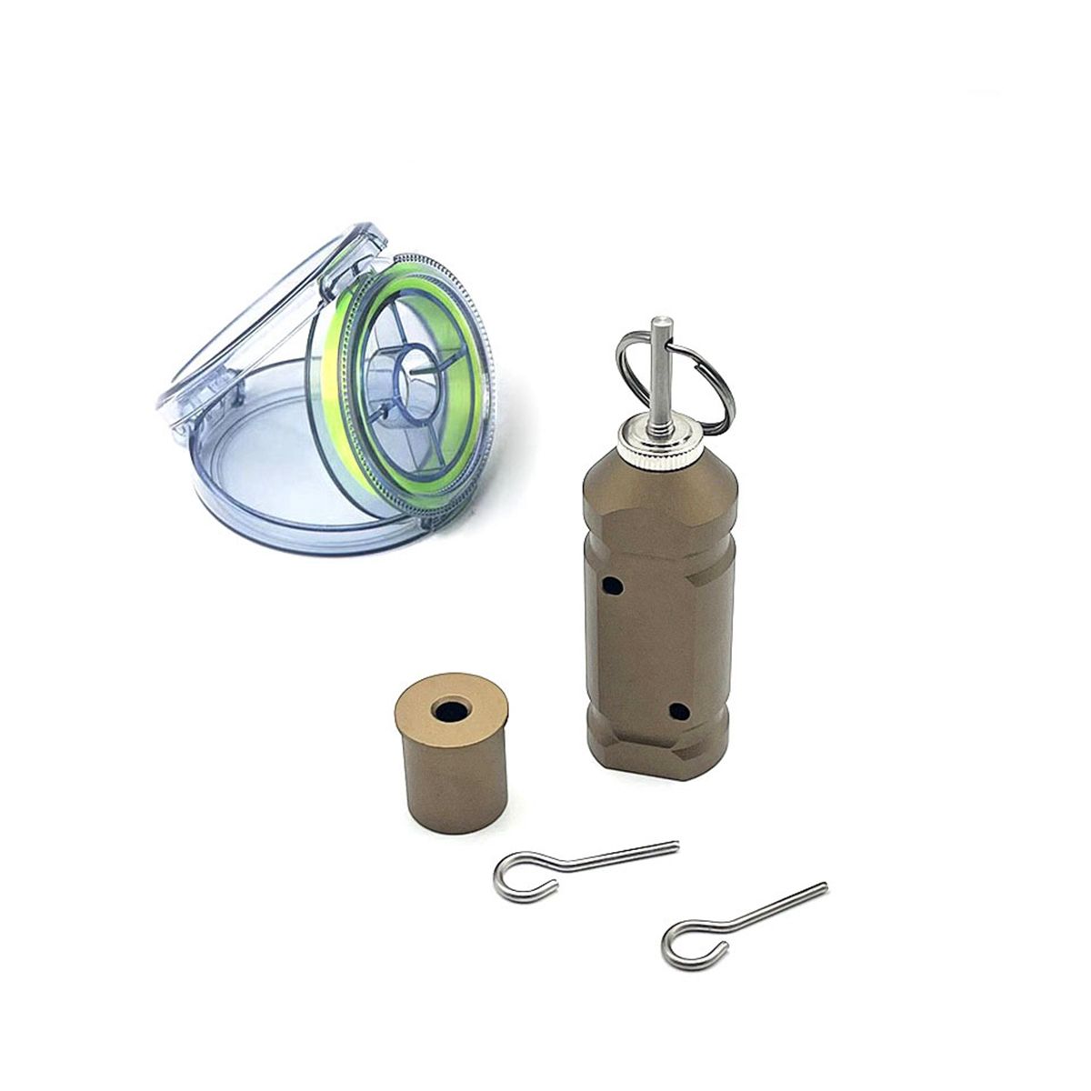 1 Set Outdoor Camping Alarm Trigger Perimeter Trip Alarm 360&deg; Coverage Trip Line Perimeter Alarm,Coffee Color