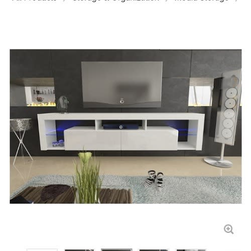 Tv Stand Milano - 200 Led Wall Mounted Floating 79" Tv Stand -  White