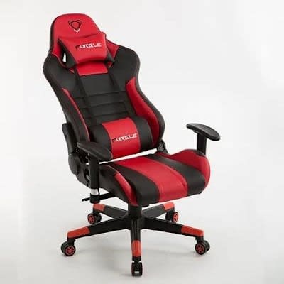 Gaming Chair With Footrest - Red And Black