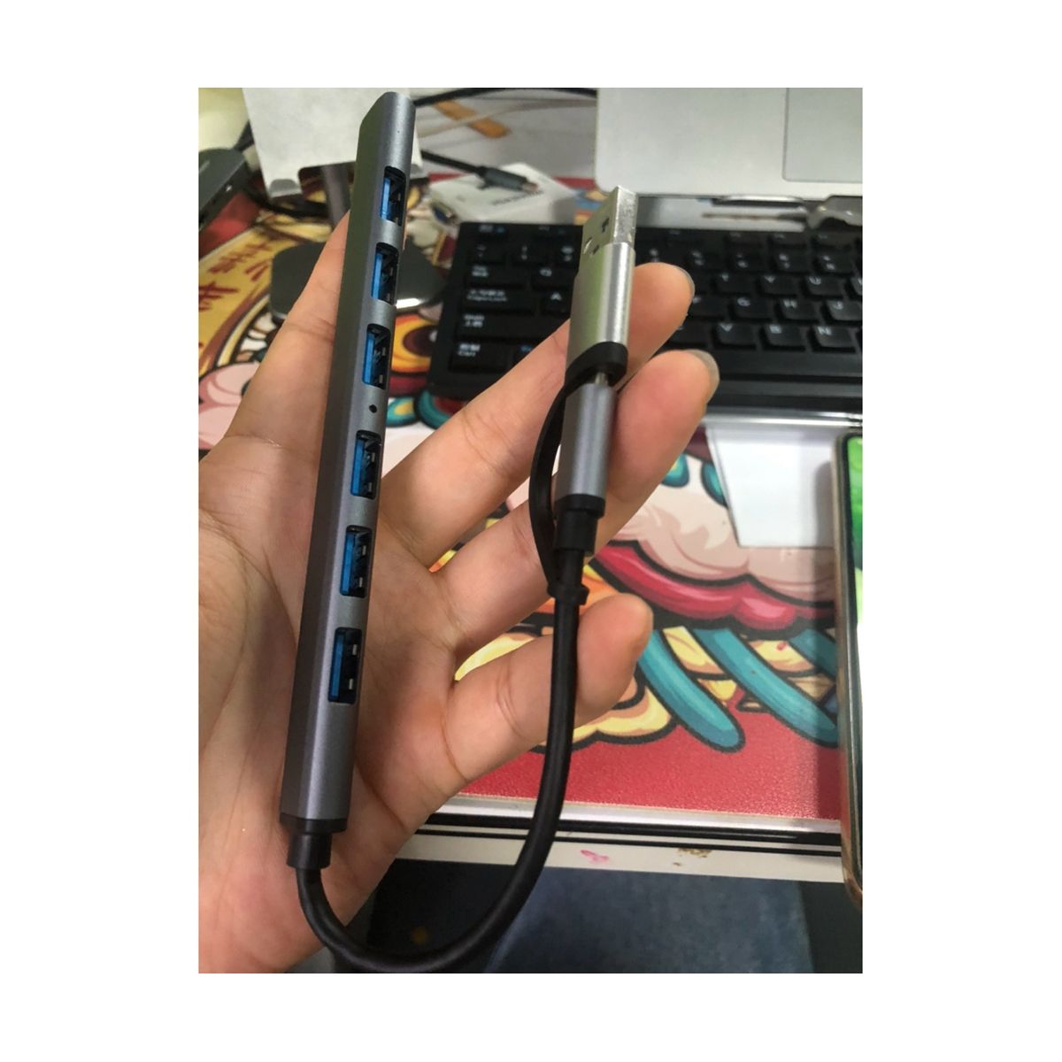 4 Ports 2 in 1 Type C USB30 to USB 20USB 30 HUB Docking Adapter 5Gbps High Speed Multi-Port USB Splitter Expander