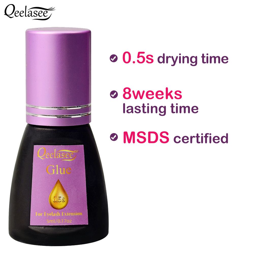 Qeelasee 0.5s Fast Drying Eyelash Extension Glue Lasting
