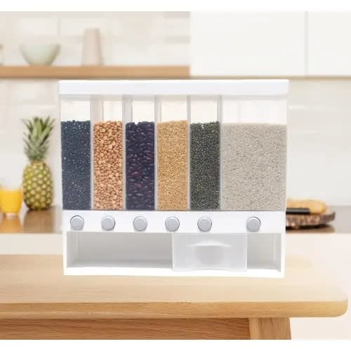 Wall Mounted Cereal Food Dispenser - 6 Grids