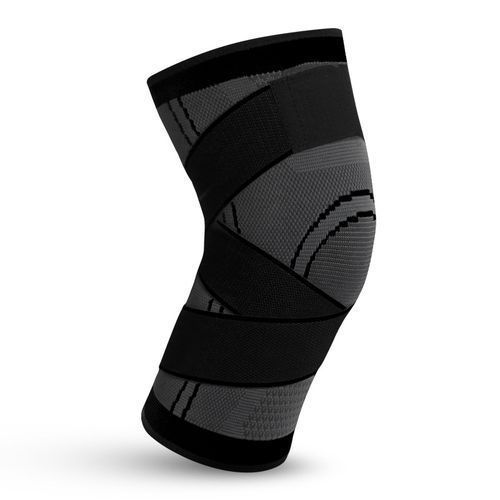 Black Knee Protective Padding Sports Pressure Strap Fitness