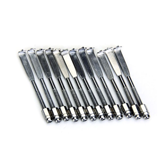 24pcs Banjo Parts Plated Banjo Flat Hooks & Nuts Zinc Alloy 5.7cm