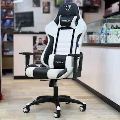 Executive Furgle Gaming Chair With Footrest - White/Black