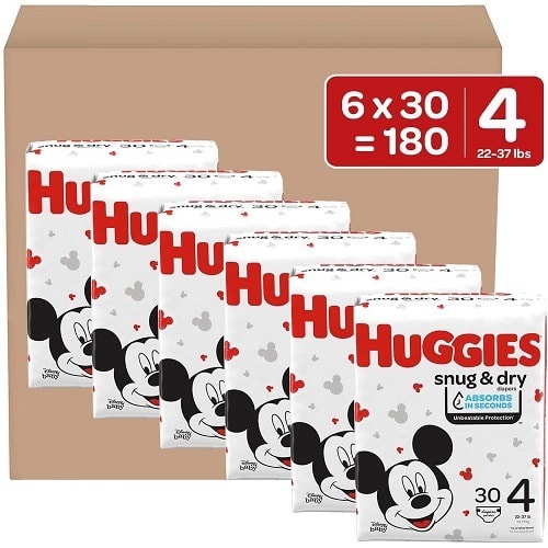Snug & Dry Baby Diapers, Size 4- 180