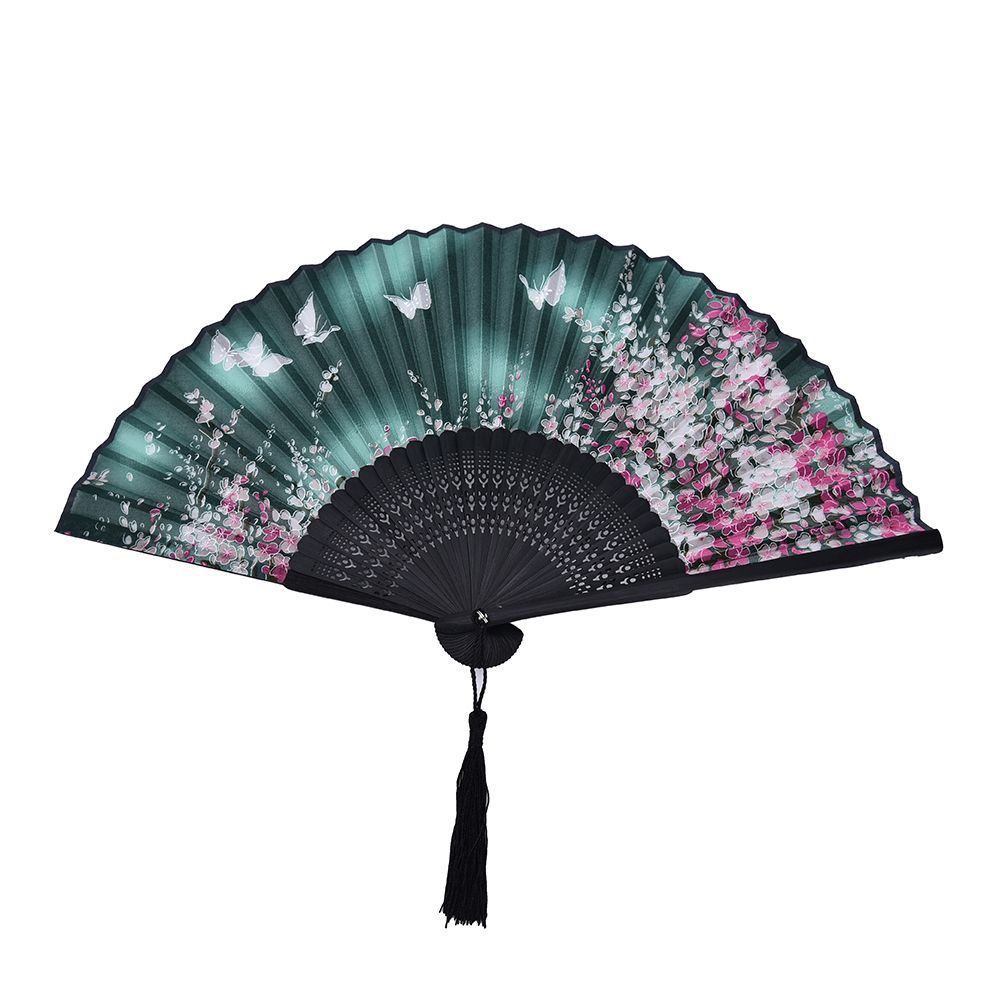 Drop & Chinese Spun Carved Vintage Silk Hand Shipping Hand Fan Hollow Party Flower Printing Supplies Event Fan Folding 1pcs